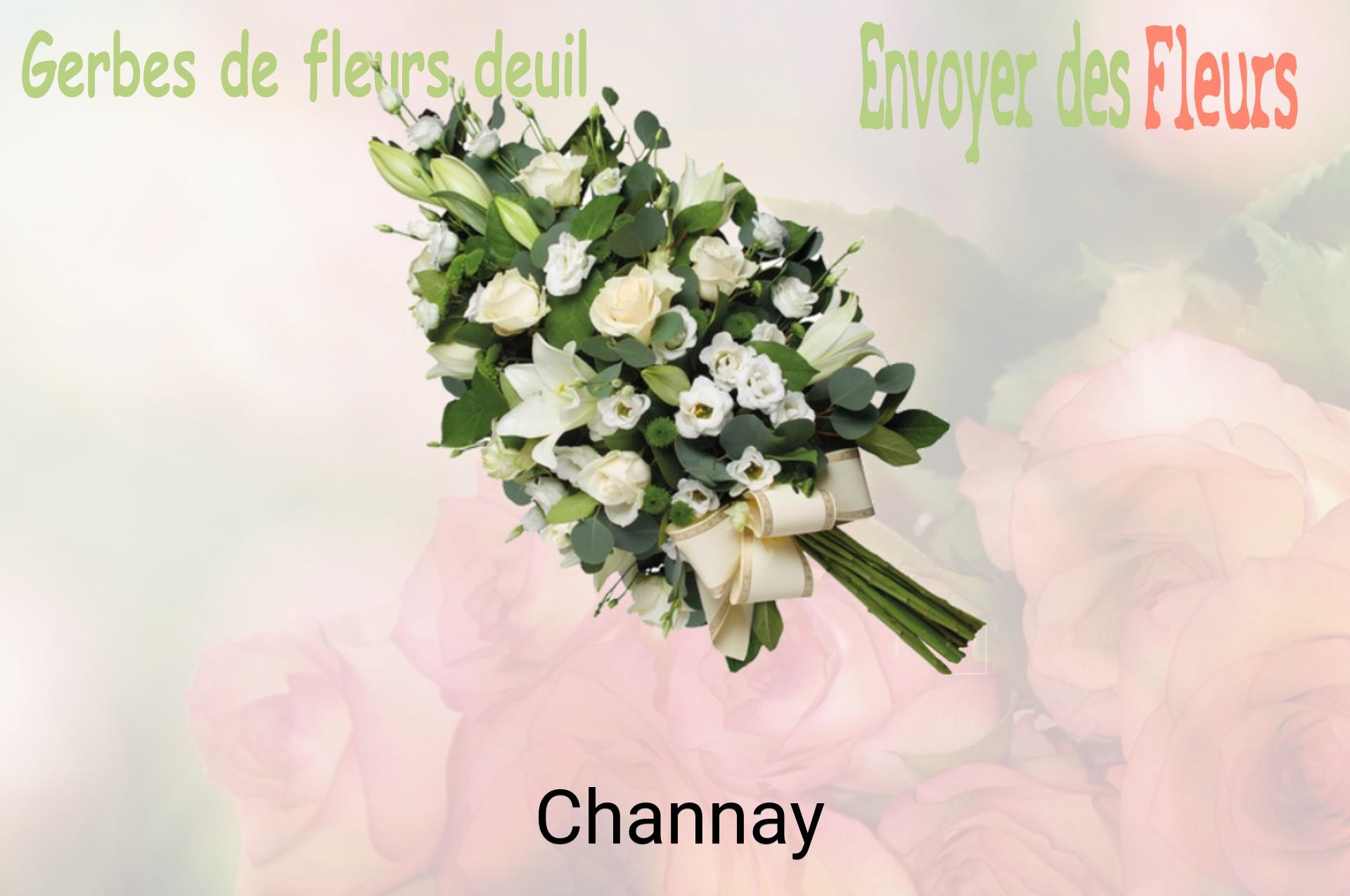 Gerbe de fleurs de deuil livrée à Channay